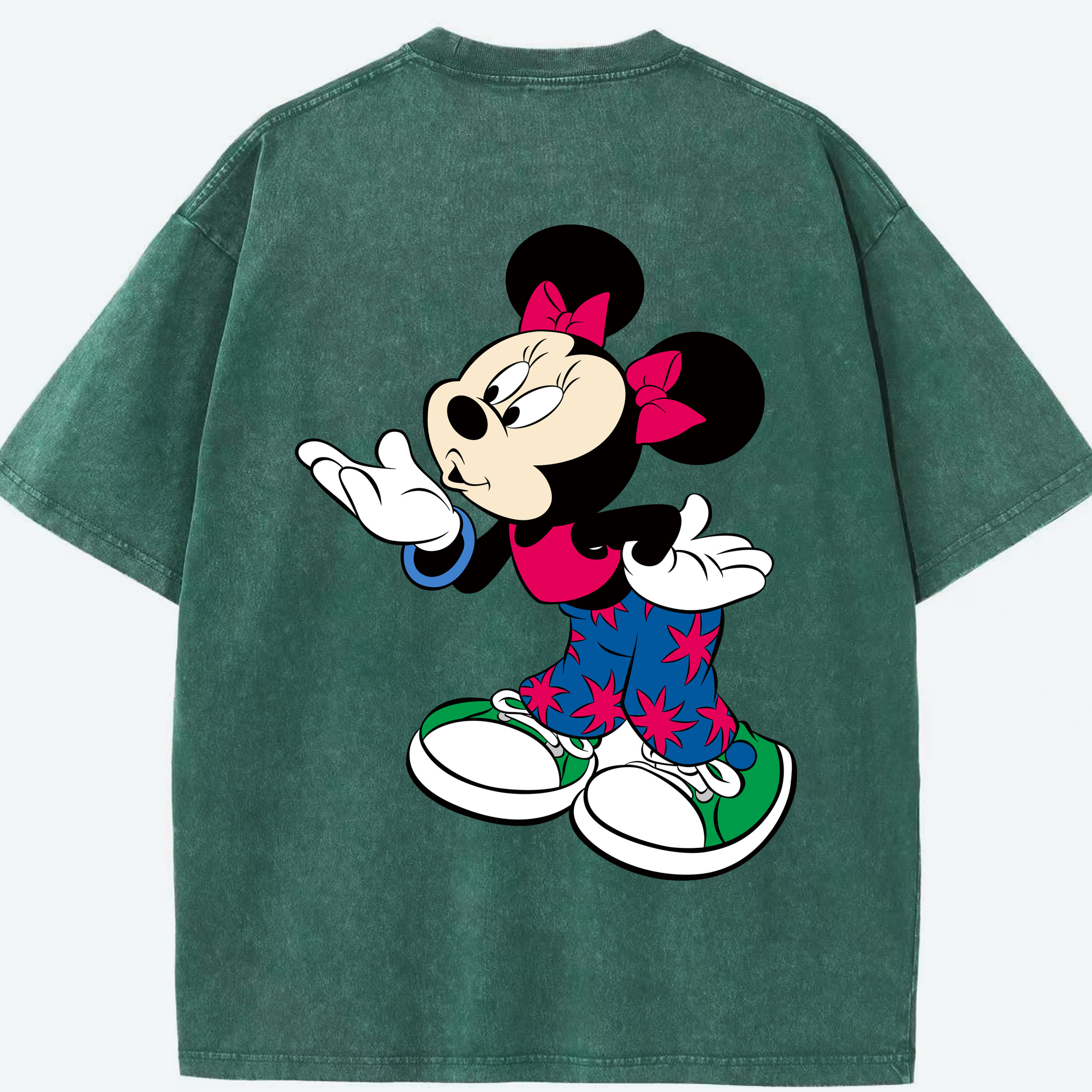 （画像用） ミッキーマウス Mickey Mouse 綿100% ヴィンテージ風 半袖Tシャツ（背面プリント）
